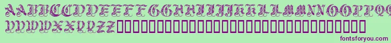 Royalinitialen Font – Purple Fonts on Green Background