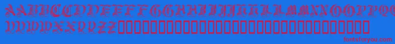 Royalinitialen-fontti – punaiset fontit sinisellä taustalla
