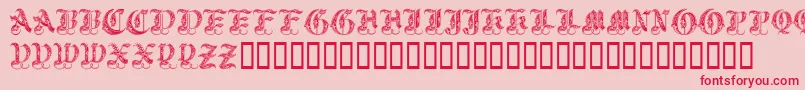 Royalinitialen Font – Red Fonts on Pink Background