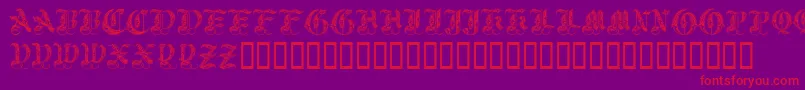 Royalinitialen-Schriftart – Rote Schriften auf violettem Hintergrund