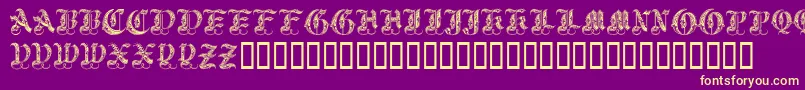 Royalinitialen Font – Yellow Fonts on Purple Background