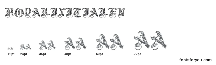 Размеры шрифта Royalinitialen