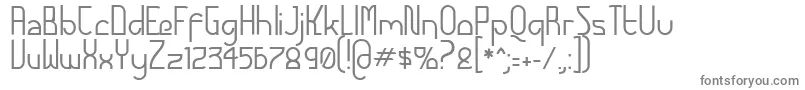Futuatc-fontti – harmaat kirjasimet valkoisella taustalla