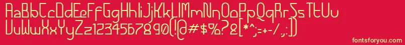 Futuatc Font – Yellow Fonts on Red Background