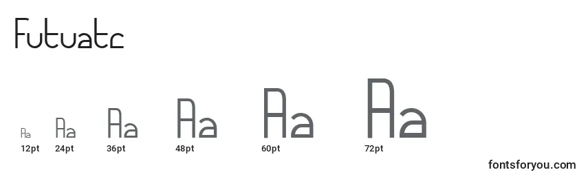 Размеры шрифта Futuatc