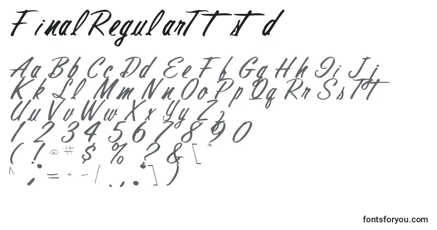 FinalRegularTtstd-fontti – aakkoset, numerot, erikoismerkit