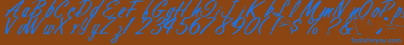 FinalRegularTtstd Font – Blue Fonts on Brown Background