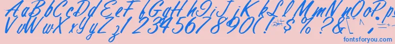 FinalRegularTtstd-fontti – siniset fontit vaaleanpunaisella taustalla