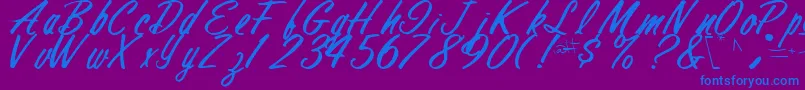 Шрифт FinalRegularTtstd – синие шрифты на фиолетовом фоне