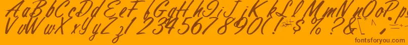 FinalRegularTtstd-Schriftart – Braune Schriften auf orangefarbenem Hintergrund