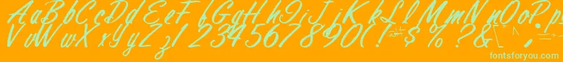 FinalRegularTtstd Font – Green Fonts on Orange Background
