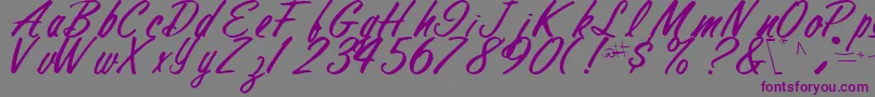 フォントFinalRegularTtstd – 紫色のフォント、灰色の背景
