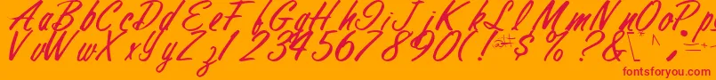 FinalRegularTtstd-Schriftart – Rote Schriften auf orangefarbenem Hintergrund