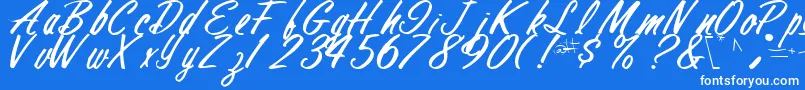 Шрифт FinalRegularTtstd – белые шрифты на синем фоне