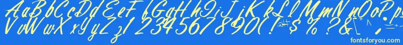 フォントFinalRegularTtstd – 黄色の文字、青い背景