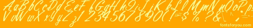 FinalRegularTtstd-Schriftart – Gelbe Schriften auf orangefarbenem Hintergrund