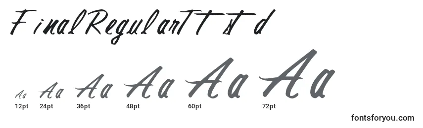 Größen der Schriftart FinalRegularTtstd