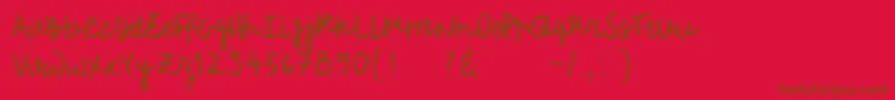 Roughnotessample Font – Brown Fonts on Red Background