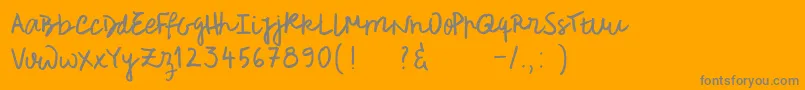 Roughnotessample Font – Gray Fonts on Orange Background