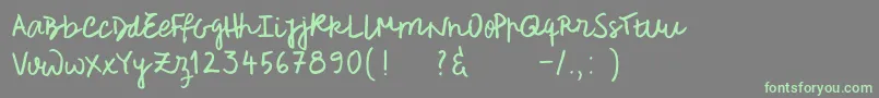 Roughnotessample Font – Green Fonts on Gray Background