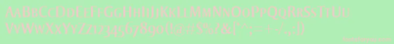 StrayhornMtSc-fontti – vaaleanpunaiset fontit vihreällä taustalla