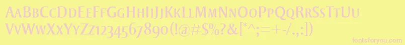 StrayhornMtSc Font – Pink Fonts on Yellow Background