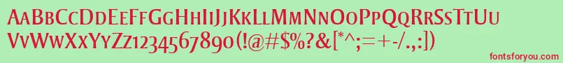 StrayhornMtSc Font – Red Fonts on Green Background