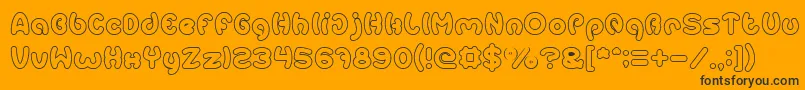 EarthHeartHollow Font – Black Fonts on Orange Background