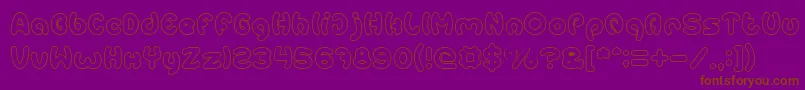 EarthHeartHollow-Schriftart – Braune Schriften auf violettem Hintergrund