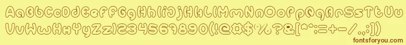 EarthHeartHollow Font – Brown Fonts on Yellow Background