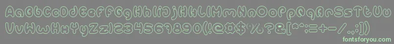 EarthHeartHollow Font – Green Fonts on Gray Background