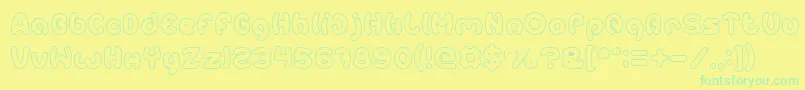 EarthHeartHollow Font – Green Fonts on Yellow Background