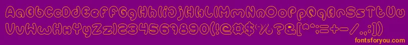 EarthHeartHollow Font – Orange Fonts on Purple Background