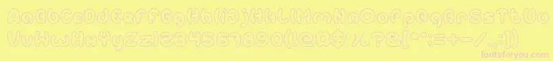 EarthHeartHollow Font – Pink Fonts on Yellow Background