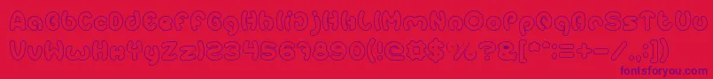 EarthHeartHollow Font – Purple Fonts on Red Background