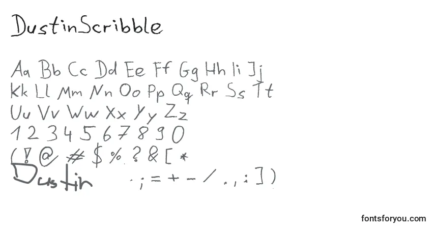 Шрифт DustinScribble – алфавит, цифры, специальные символы
