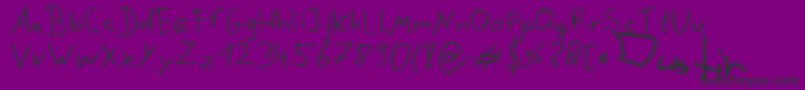 フォントDustinScribble – 紫の背景に黒い文字