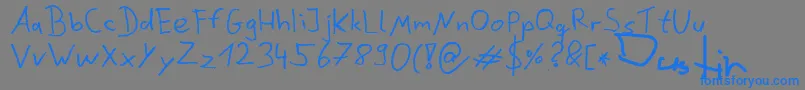 DustinScribble Font – Blue Fonts on Gray Background