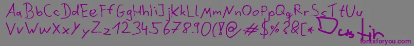 DustinScribble Font – Purple Fonts on Gray Background
