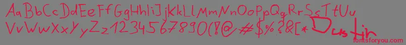 DustinScribble Font – Red Fonts on Gray Background