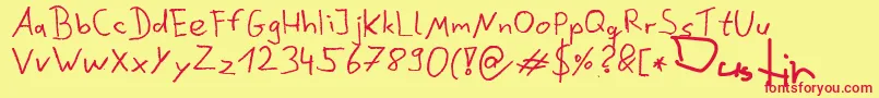Шрифт DustinScribble – красные шрифты на жёлтом фоне