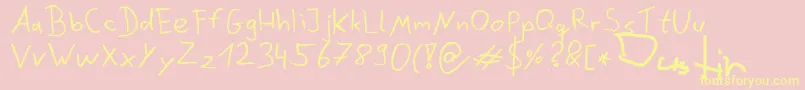 Шрифт DustinScribble – жёлтые шрифты на розовом фоне