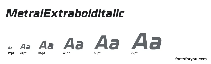 sizes of metralextrabolditalic font, metralextrabolditalic sizes