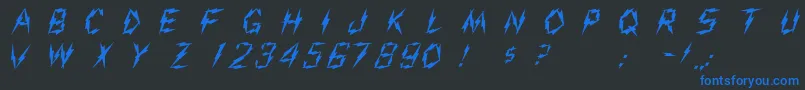 Shiveree-fontti – siniset fontit mustalla taustalla