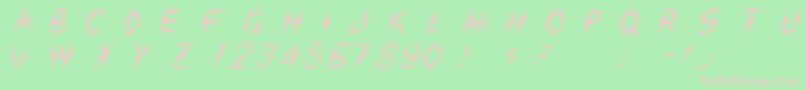 フォントShiveree – 緑の背景にピンクのフォント