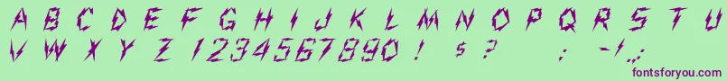 Shiveree-Schriftart – Violette Schriften auf grünem Hintergrund