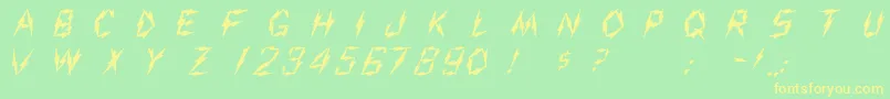 Shiveree Font – Yellow Fonts on Green Background
