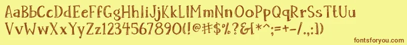 SkrawkSerif Font – Brown Fonts on Yellow Background