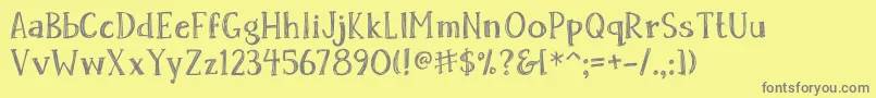 SkrawkSerif Font – Gray Fonts on Yellow Background