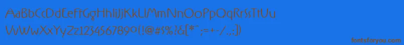 Czcionka Rxfz – brązowe czcionki na niebieskim tle